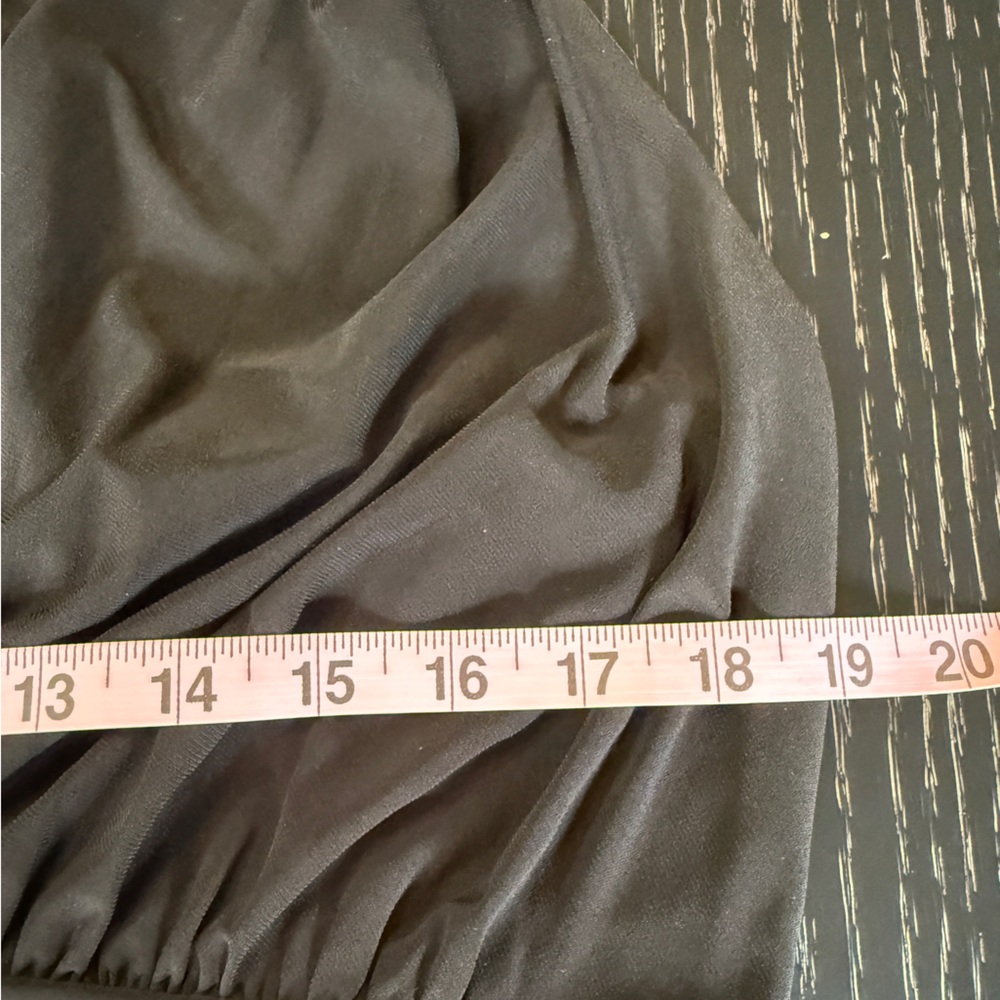 Nine West Black Sleeveless V-Neck Ruched Waist Midi Dress Size 14 - Picture 5 of 6